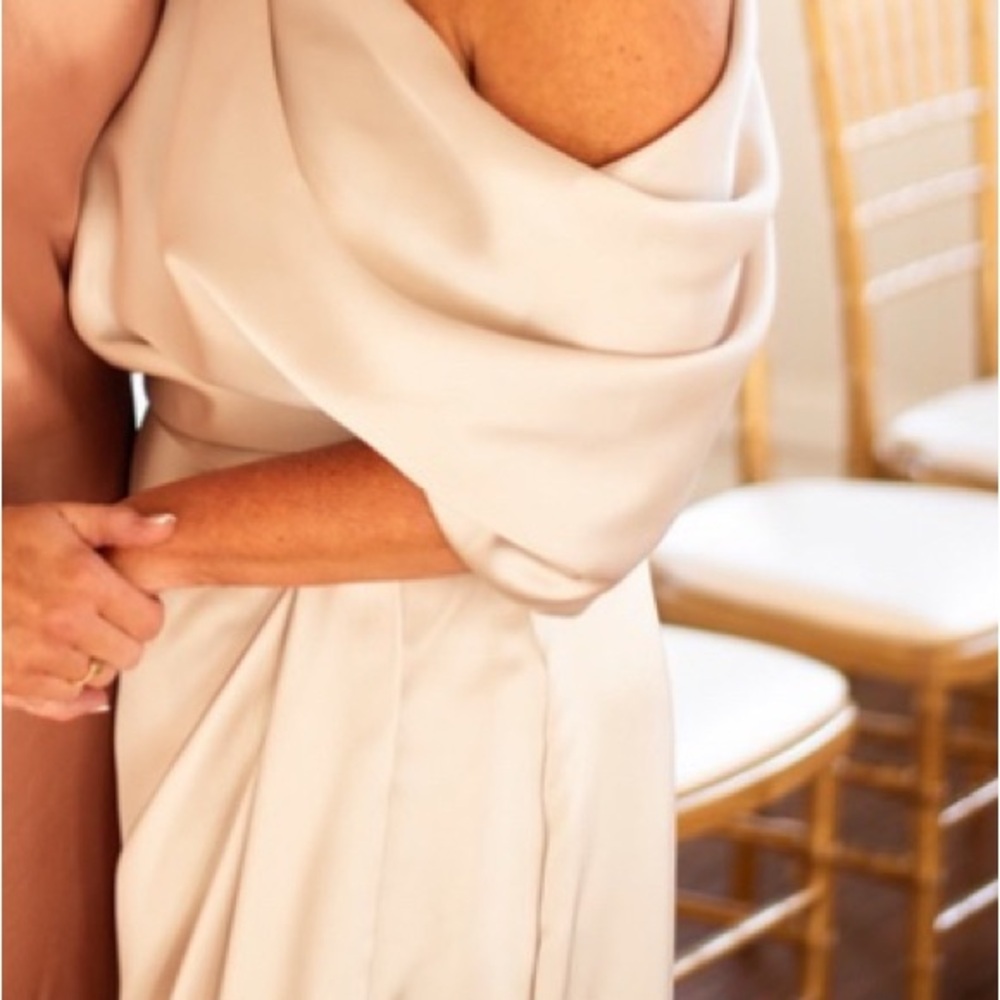 Amsale Tan Maxi Slip Dress for Cocktail - Picture 4 of 4